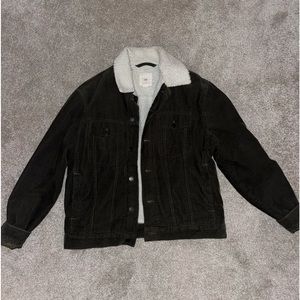 DARK GREEN Corduroy Fleece-Lined Men’s Jacket